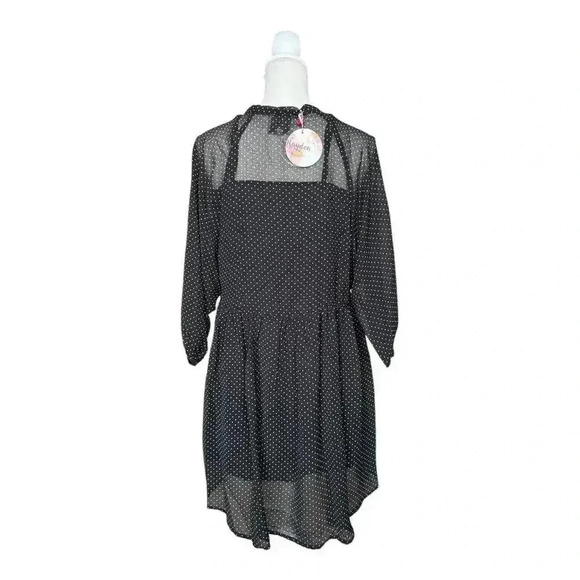 NWT - Hayden Black and White Polka Dot Dress with Tie Front - Size S - Picture 3 of 7